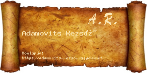 Adamovits Rezső névjegykártya