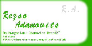 rezso adamovits business card
